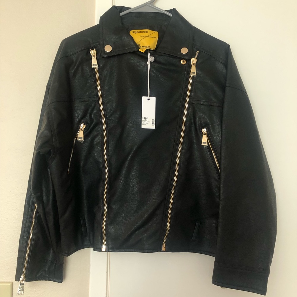 Oversized faux leather jacket- S